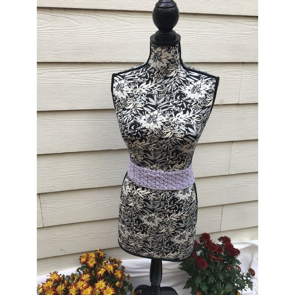 Scarf Crochet Handmade Glitter Lilac Purple Color Long Lightweight New W… - Picture 6 of 8